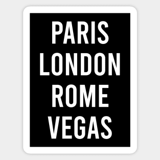 Las Vegas Aesthetic PARIS LONDON ROME VEGAS Trip Vacation Souvenir Sticker